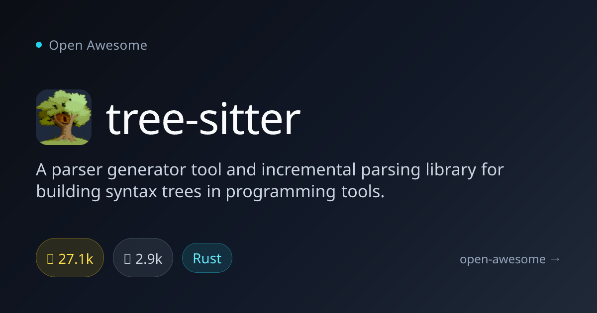 tree-sitter — Incremental Parser Generator | Open Awesome