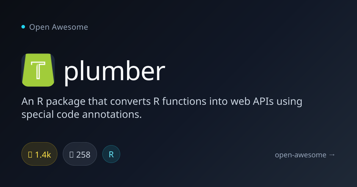 plumber — R Package for Web APIs | Open Awesome