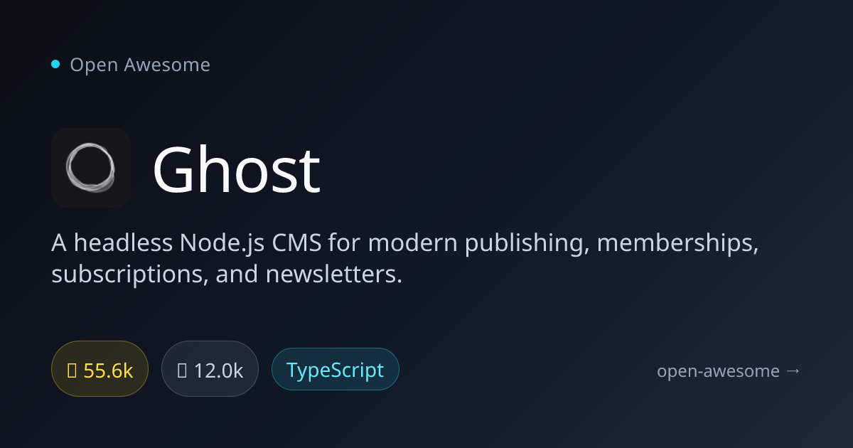 Ghost — Headless Node.js CMS | Open Awesome