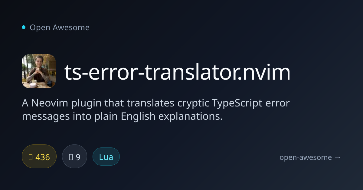 ts-error-translator.nvim — Neovim TypeScript Error Translator | Open ...