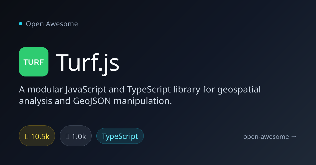 Turf.js — Geospatial Analysis JavaScript Library | Open Awesome