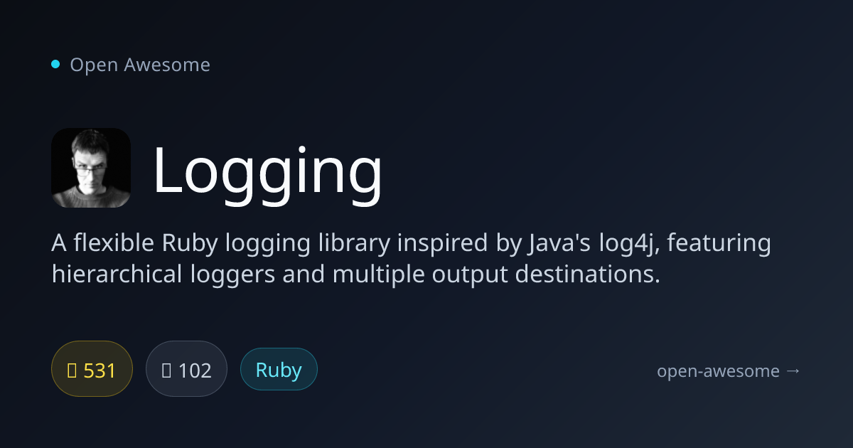 Logging — Ruby Log4j-Inspired Logging Library | Open Awesome
