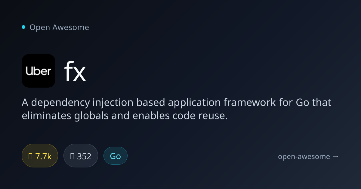 fx — Dependency Injection Framework for Go | Open Awesome