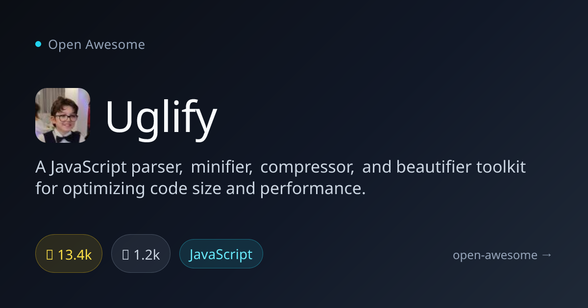 Uglify — JavaScript Parser & Minifier Toolkit | Open Awesome