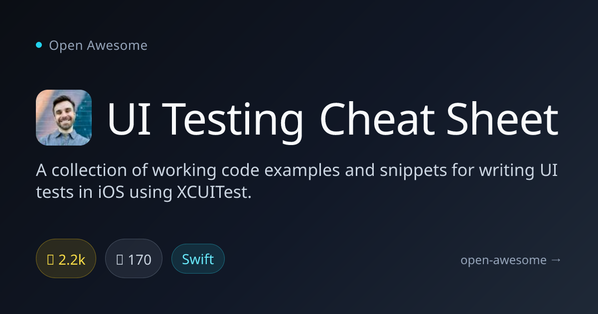 UI Testing Cheat Sheet — XCUITest UI Testing Examples | Open Awesome