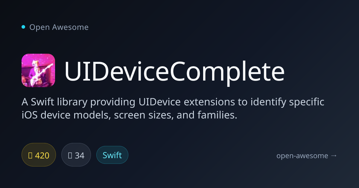 UIDeviceComplete — Swift iOS Device Identification Library | Open Awesome