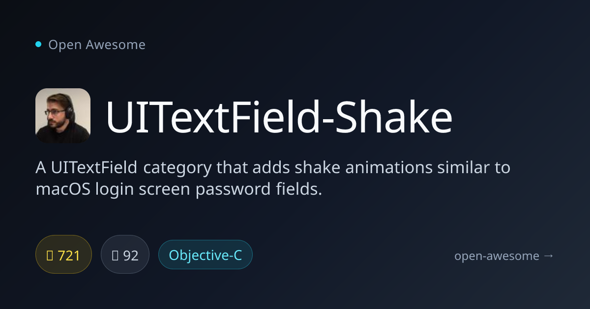 UITextField-Shake — iOS Text Field Shake Animation | Open Awesome
