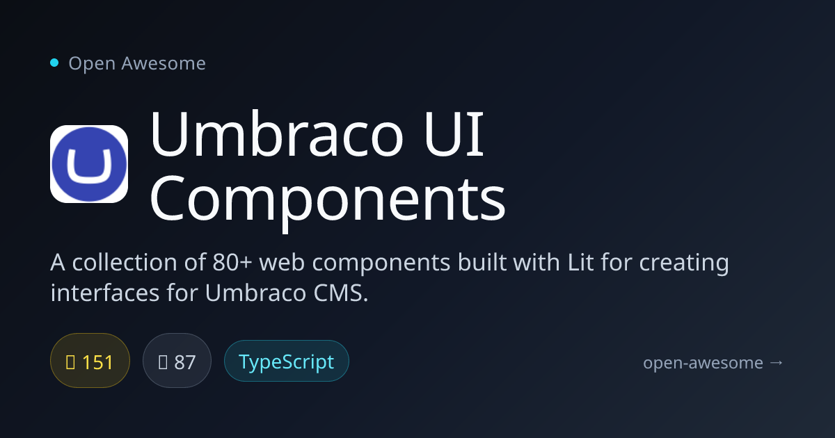 Umbraco UI Components — Umbraco CMS Web Components | Open Awesome