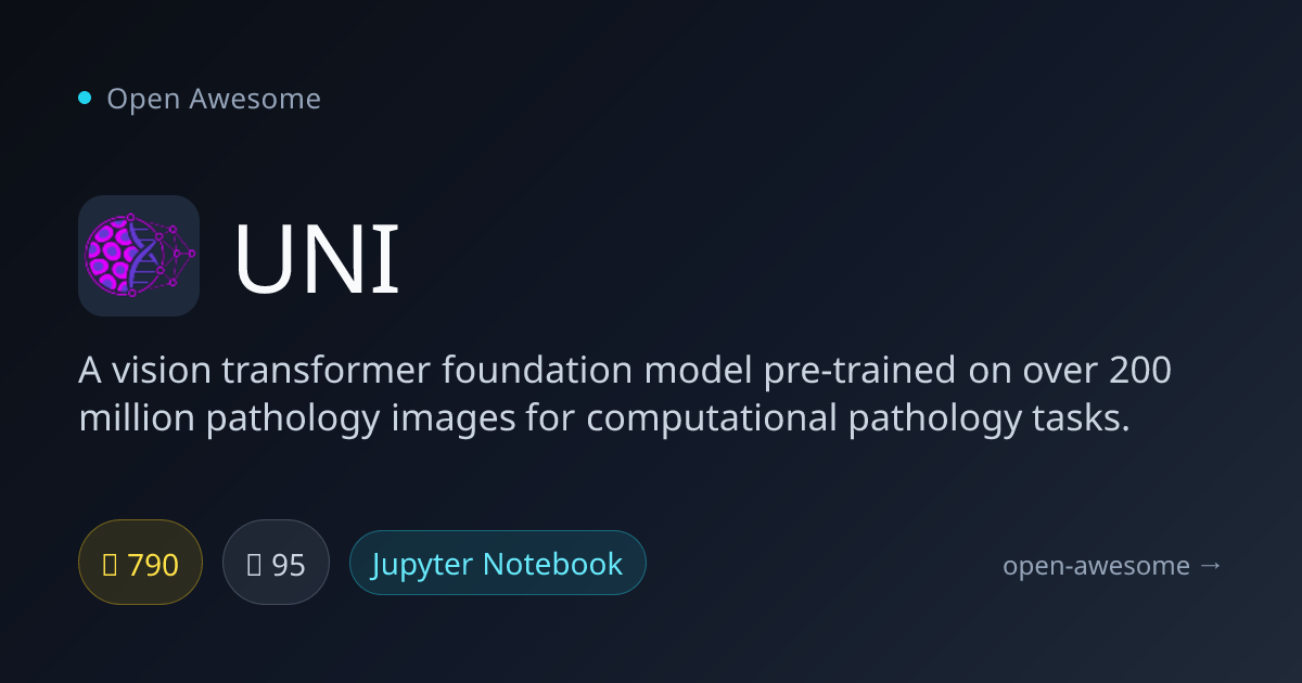 UNI — Vision Transformer for Pathology | Open Awesome