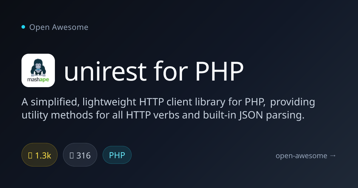 unirest for PHP — Lightweight PHP HTTP Client | Open Awesome