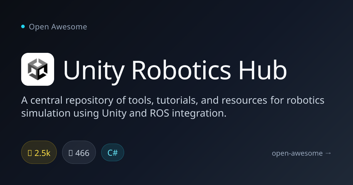 Unity Robotics Hub — Unity Robotics Simulation Hub | Open Awesome
