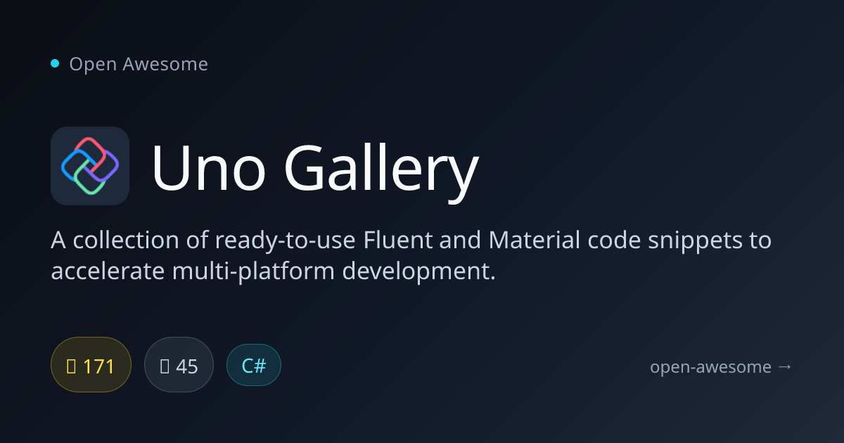 Uno Gallery — Fluent & Material Code Snippets | Open Awesome