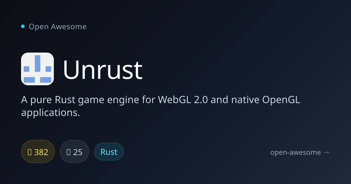 Unrust — Pure Rust Game Engine | Open Awesome