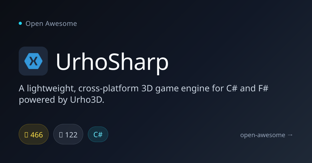 UrhoSharp — Lightweight Cross-Platform 3D Engine | Open Awesome