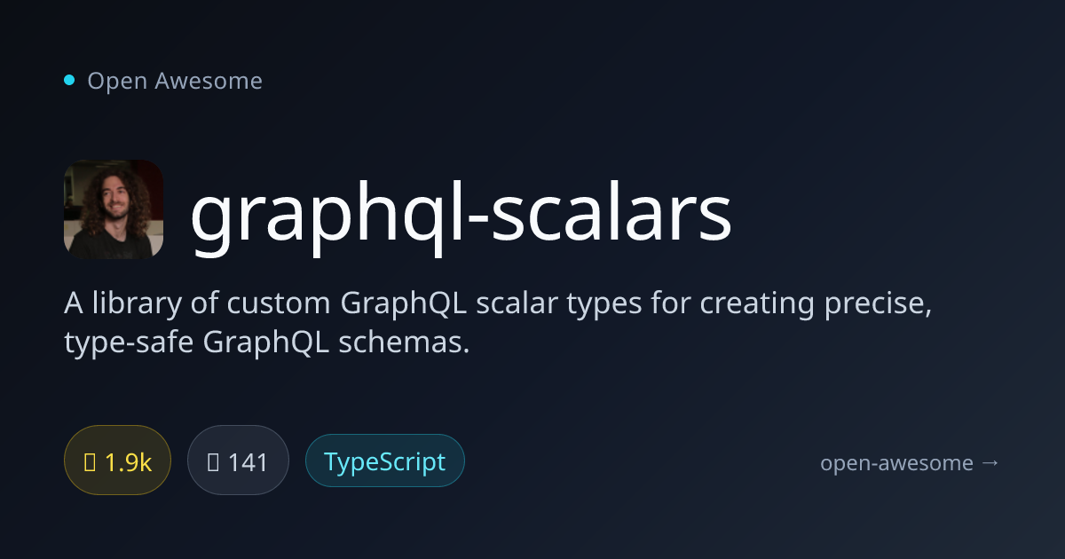 graphql-scalars — Custom GraphQL Scalar Types | Open Awesome