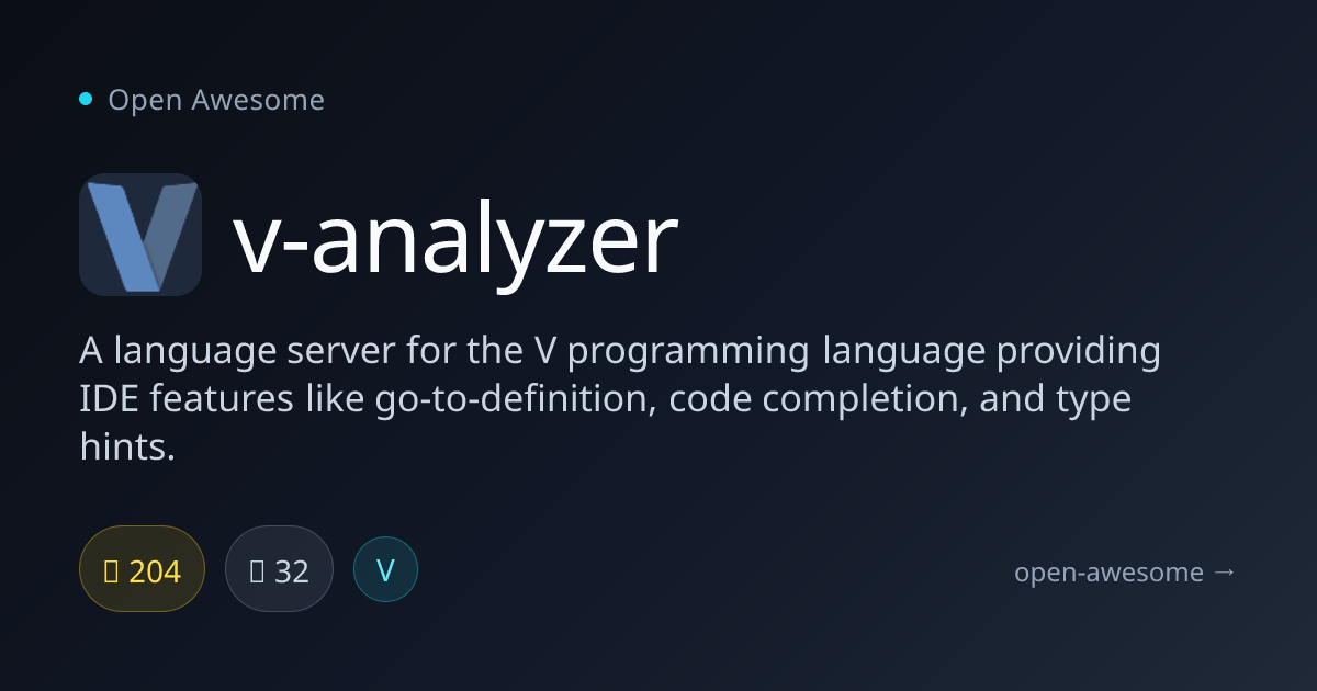 v-analyzer — V Language Server for IDEs | Open Awesome