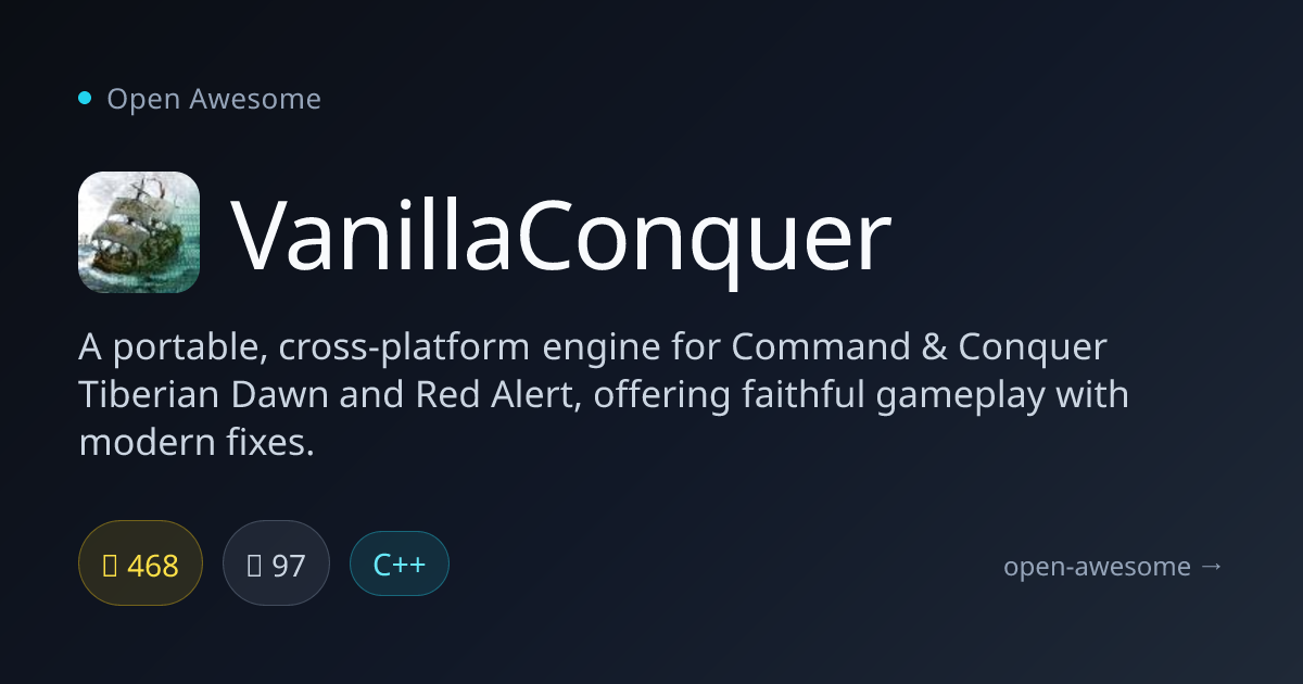 VanillaConquer — Portable C&C Game Engine | Open Awesome