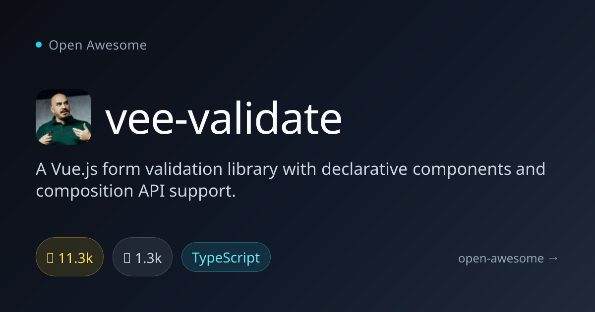 vee-validate — Vue.js Form Validation Library | Open Awesome