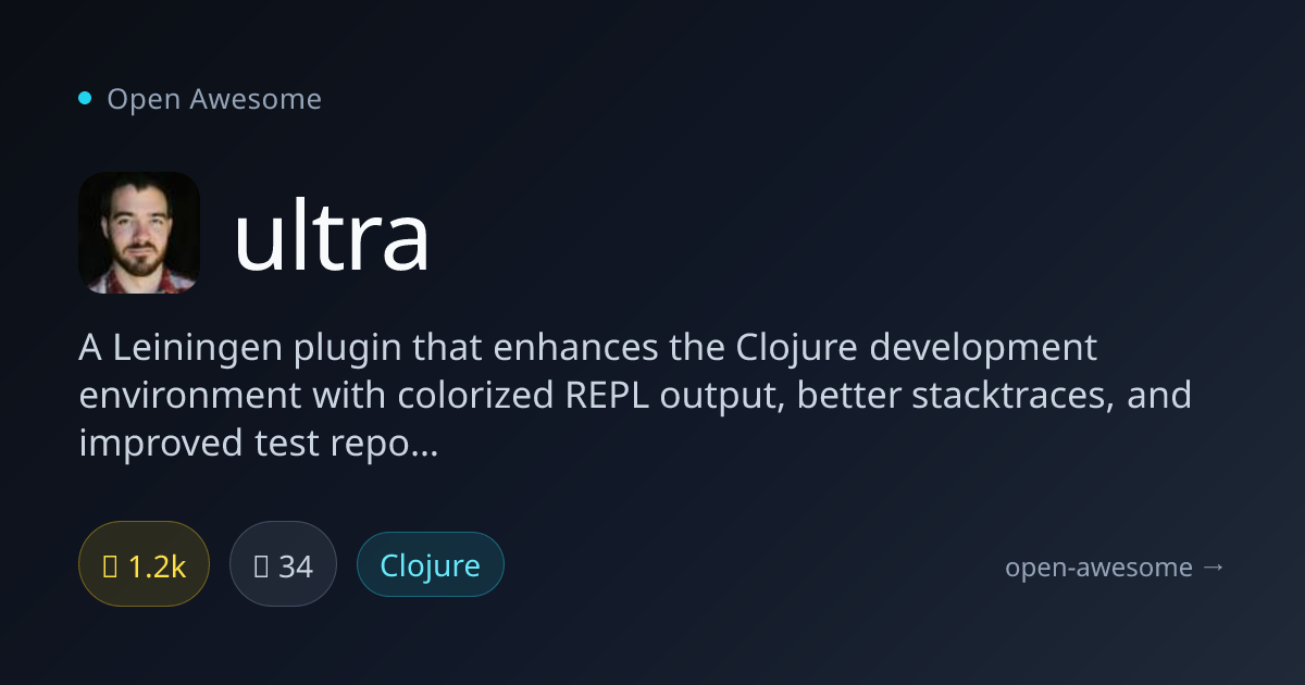 ultra — Enhanced Clojure Development Plugin | Open Awesome