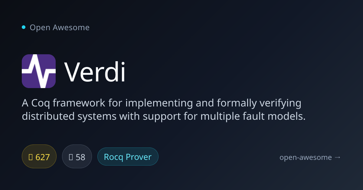 Verdi — Coq Framework for Distributed Systems | Open Awesome