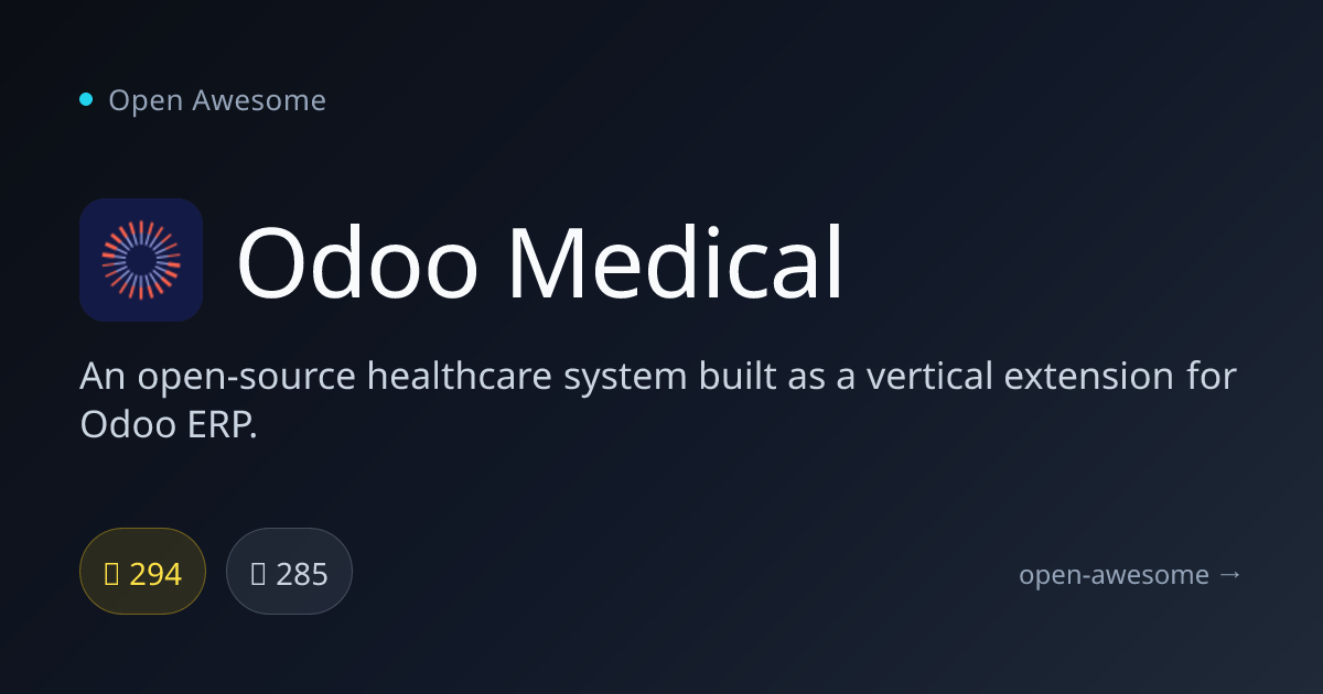 Odoo Medical — Open Source Healthcare System | Open Awesome