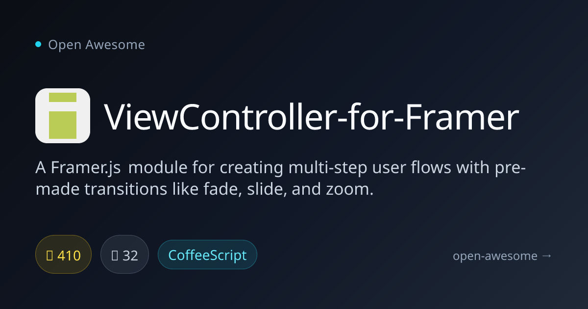 ViewController-for-Framer — Multi-Step Flow Module for Framer | Open ...
