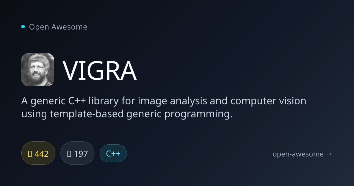 VIGRA — C++ Image Analysis Library | Open Awesome