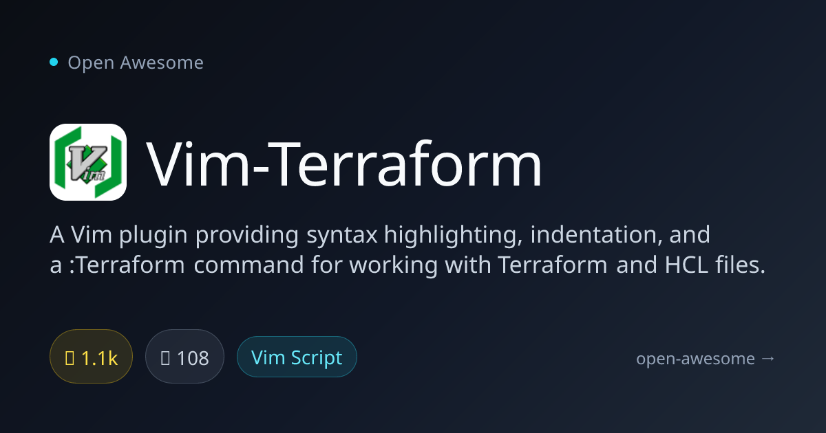 Vim-Terraform — Vim Plugin for Terraform & HCL | Open Awesome