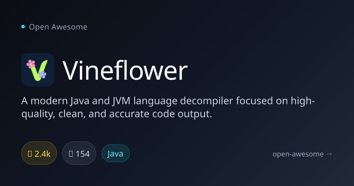 Vineflower — Modern Java Decompiler | Open Awesome