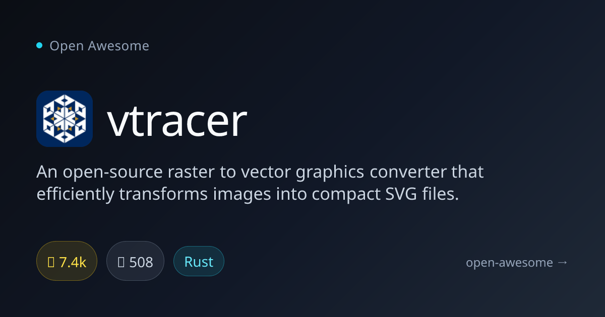 vtracer — Raster to Vector Graphics Converter | Open Awesome