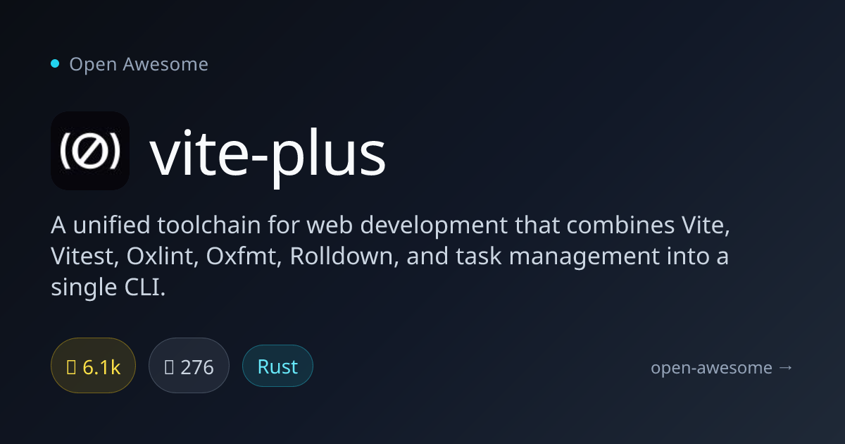 vite-plus — Unified Web Dev Toolchain | Open Awesome