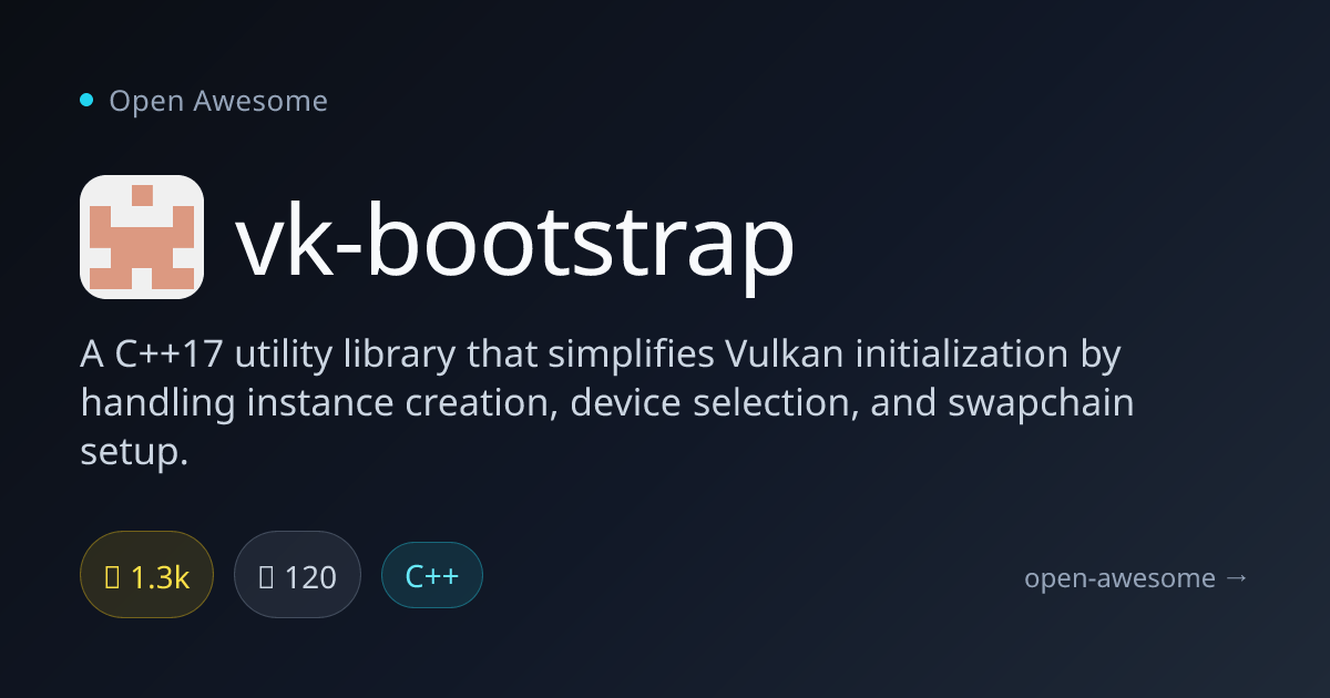 vk-bootstrap — Vulkan Initialization Utility | Open Awesome