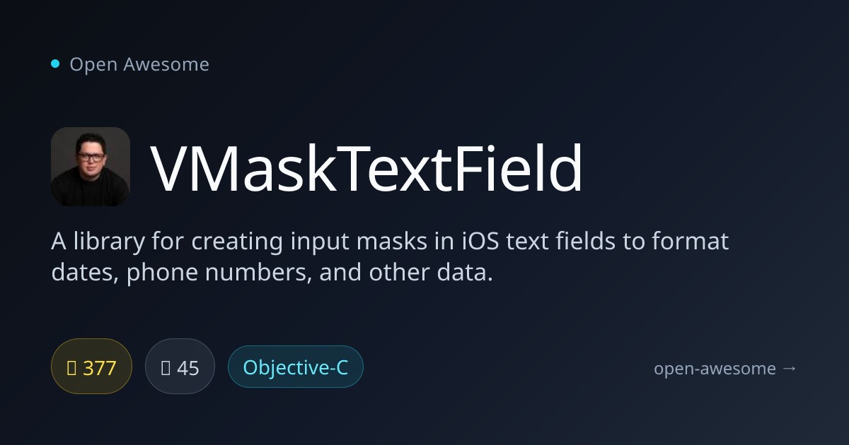 VMaskTextField — iOS Input Mask Text Field Library | Open Awesome