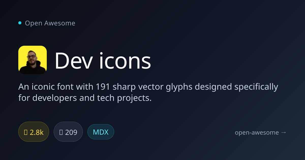 Dev icons — Iconic Font for Developers | Open Awesome