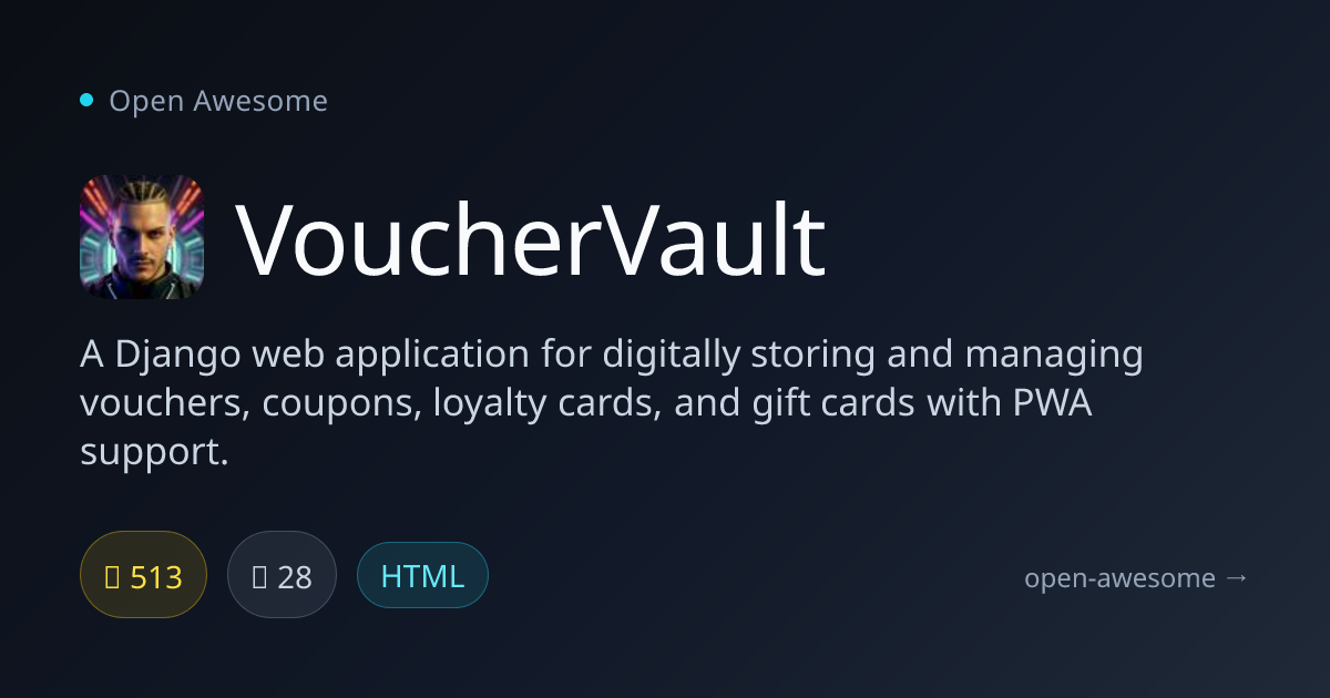 VoucherVault — Digital Voucher Manager for Django | Open Awesome