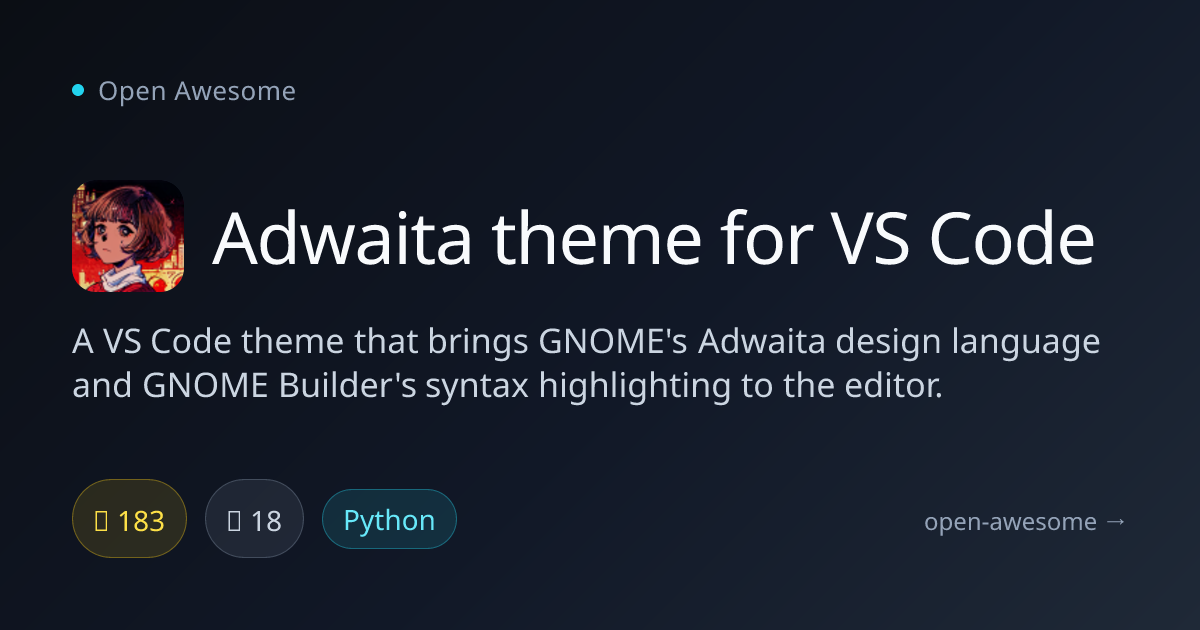Adwaita theme for VS Code — GNOME Adwaita VS Code Theme | Open Awesome