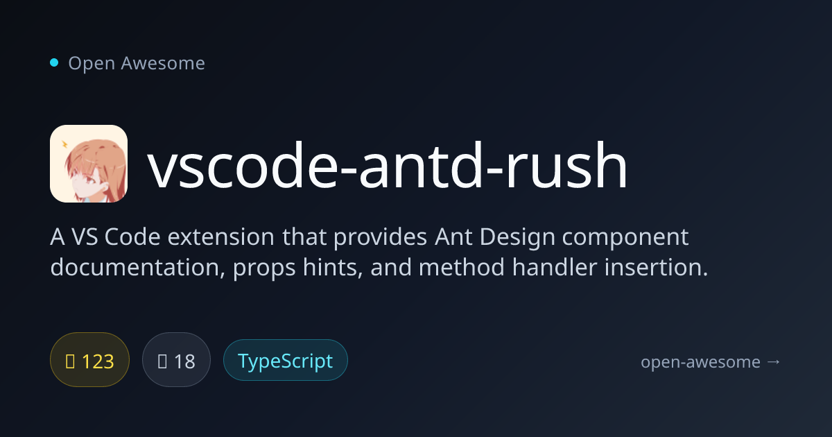 vscode-antd-rush — VS Code Ant Design Extension | Open Awesome