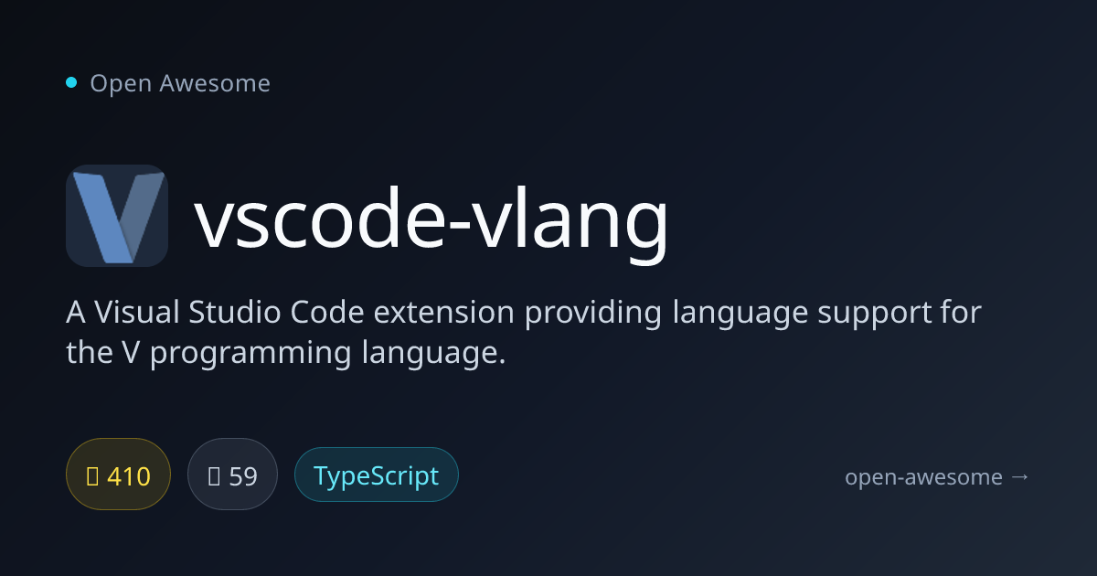 vscode-vlang — V Language VSCode Extension | Open Awesome