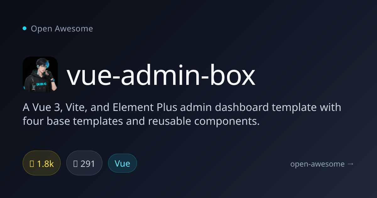 vue-admin-box — Vue 3 Admin Dashboard Template | Open Awesome