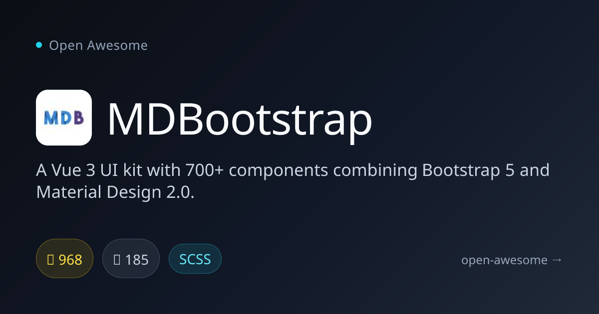 MDBootstrap — Vue 3 UI Kit with Bootstrap | Open Awesome