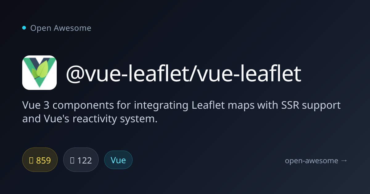 @vue-leaflet/vue-leaflet — Vue 3 Components for Leaflet | Open Awesome