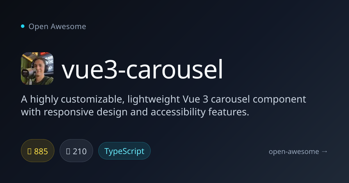 vue3-carousel — Lightweight Vue 3 Carousel Component | Open Awesome