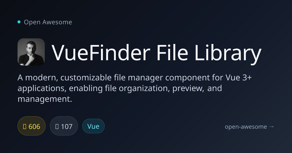 VueFinder File Library — Vue 3 File Manager Component | Open Awesome
