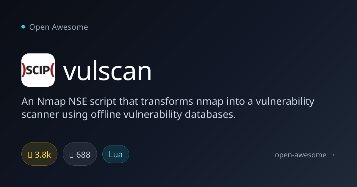 vulscan — Nmap Vulnerability Scanner | Open Awesome