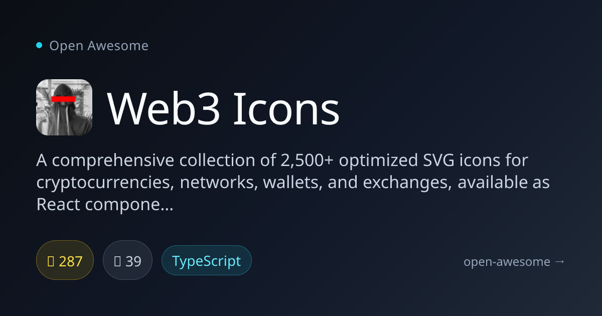 Web3 Icons — Cryptocurrency SVG Icon Library | Open Awesome