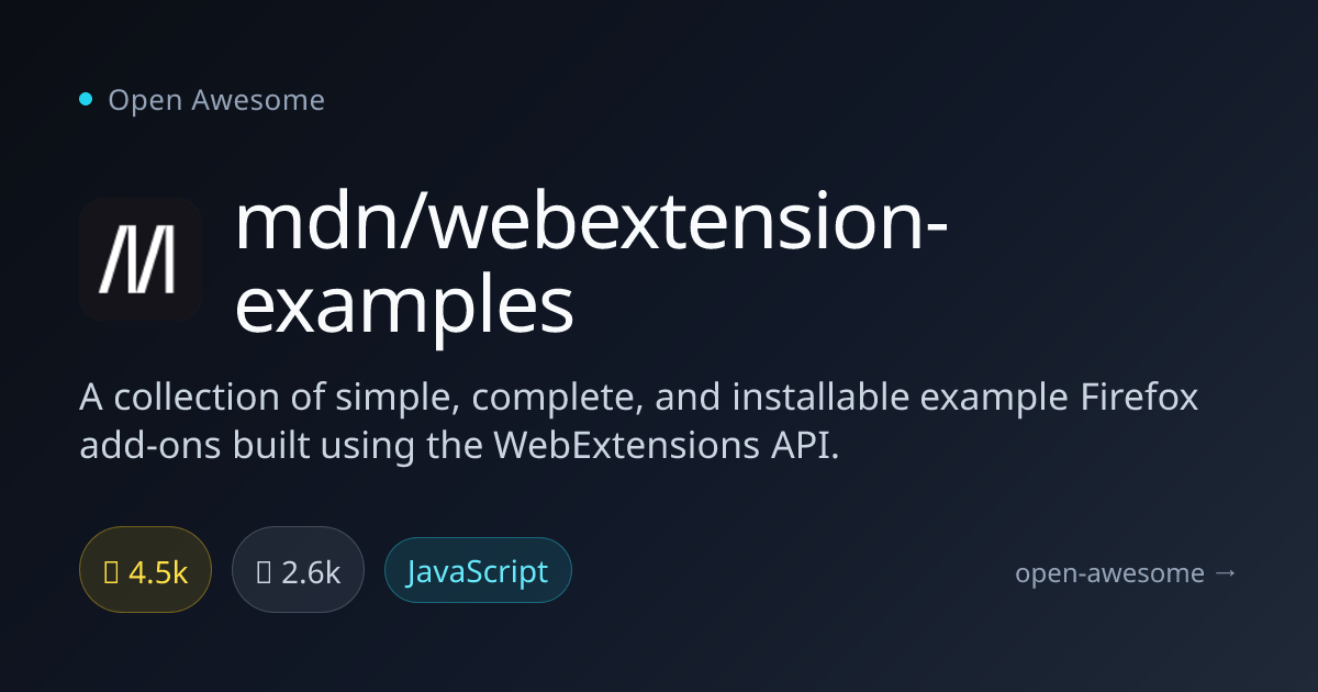 mdn/webextension-examples — Firefox WebExtensions Example Add-Ons ...
