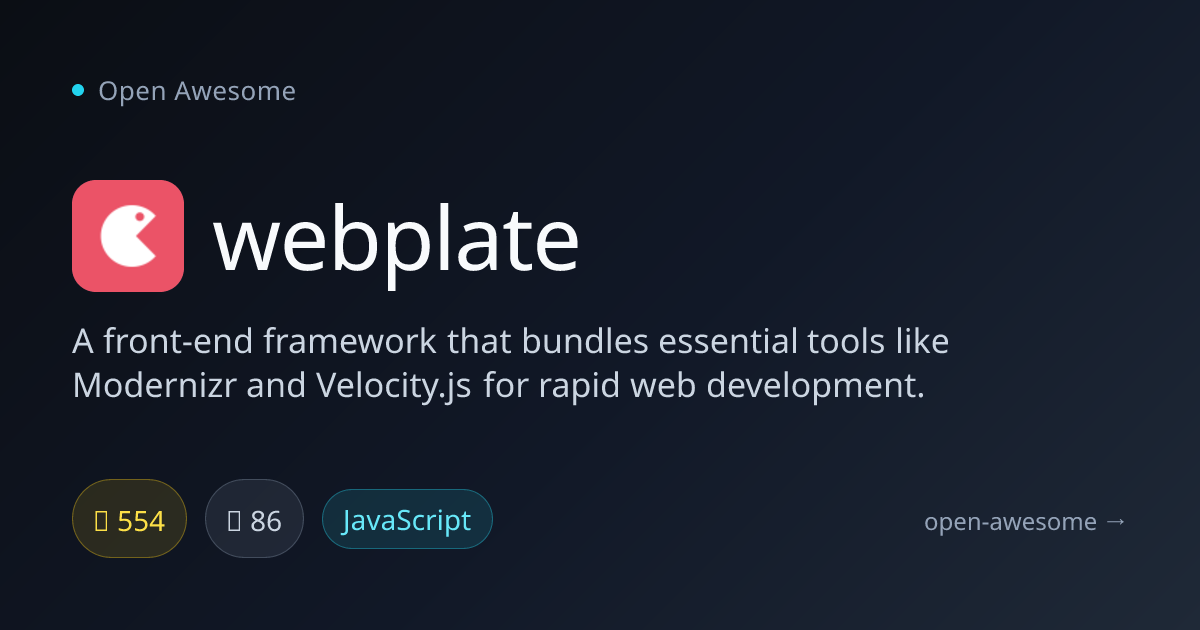 webplate — Front-End Framework With Essential Tools | Open Awesome