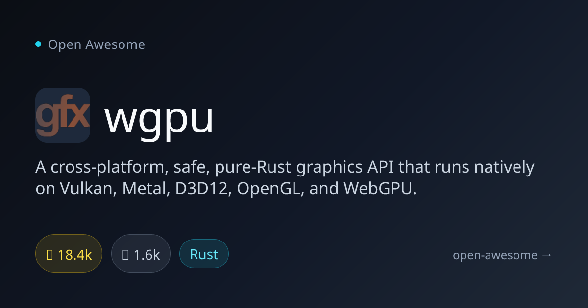 wgpu — Cross-Platform Rust Graphics API | Open Awesome