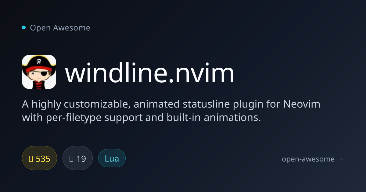 windline.nvim — Animated Neovim Statusline Plugin | Open Awesome