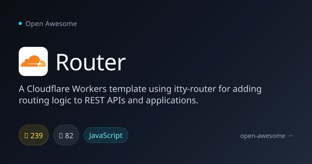 Router — Cloudflare Workers Routing Template | Open Awesome